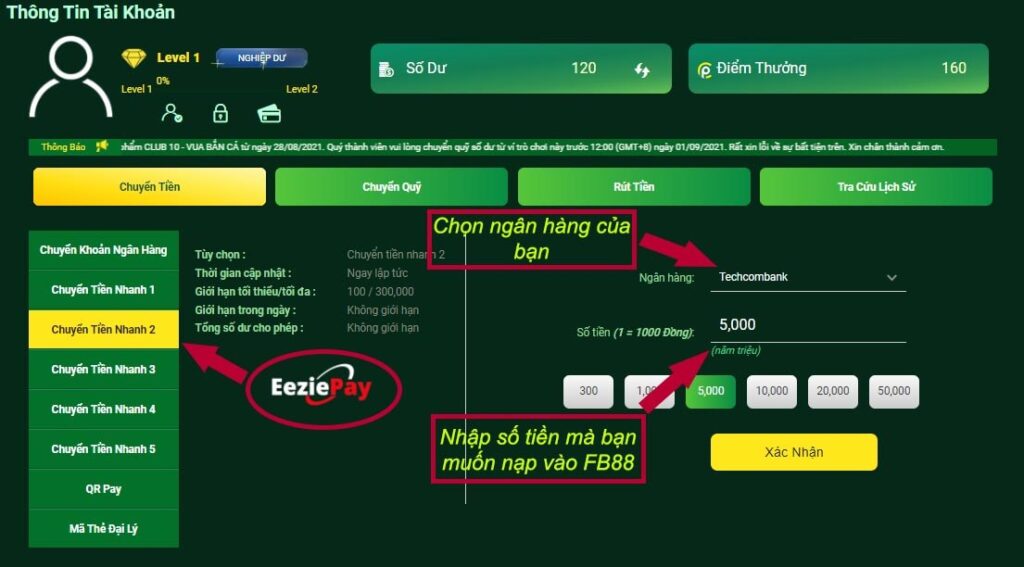 Các hình thức nạp phổ biến