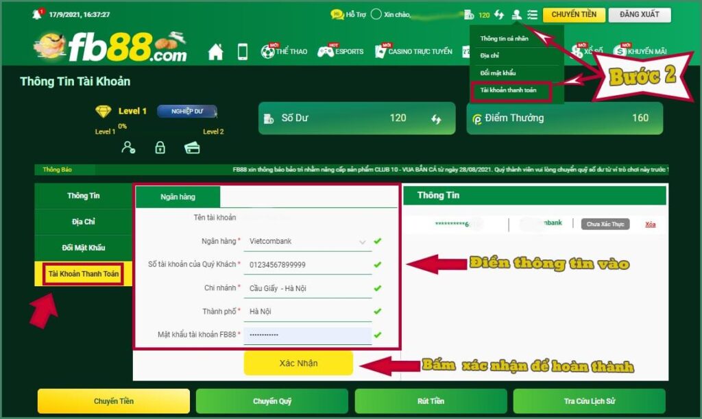 Các phương thức rút tiền FB88 được sử dụng nhiều nhất